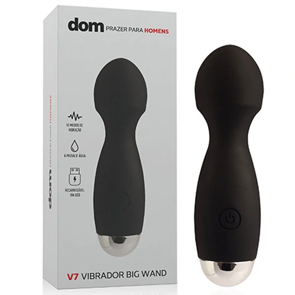 Vibrador Big Wand V7 em Silicone Aveludado Recarregável