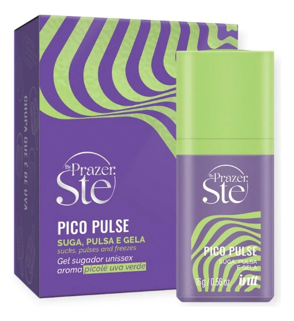 Gel Sugador Excitante Pico Pulse Beijável Unissex Vibra Pulsa e Gela Forte