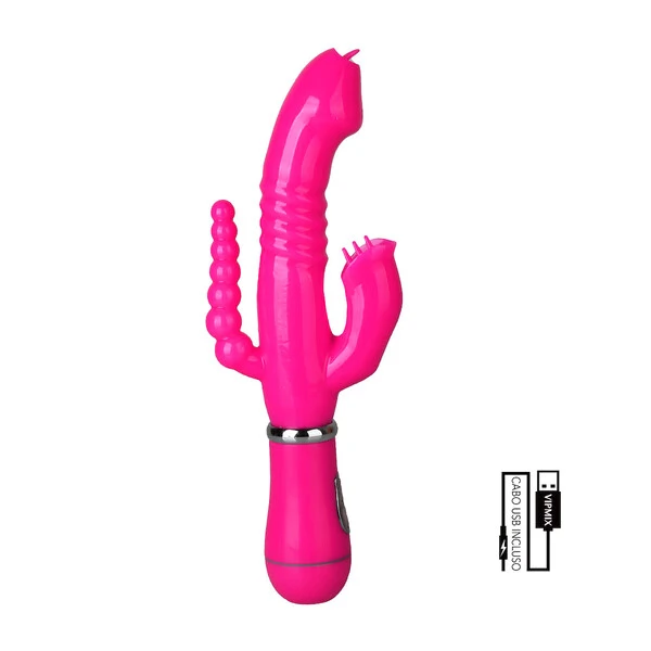 Vibrador de Ponto G e Clitóris Recarregável com 12 Modos de Vibração 3 em 1