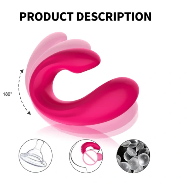 Vibrador de Casal Tipo U em Silicone Macio - com Aplicativo