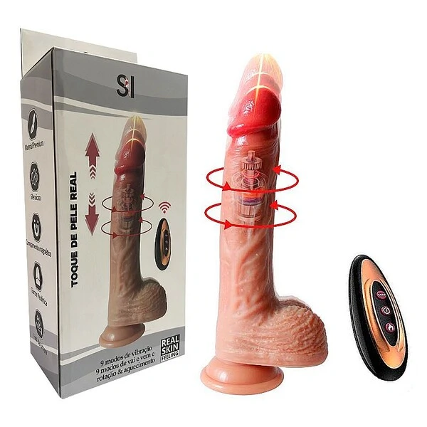Pênis Realístico Silicone Líquido Com Vai E Vem Aquecimento