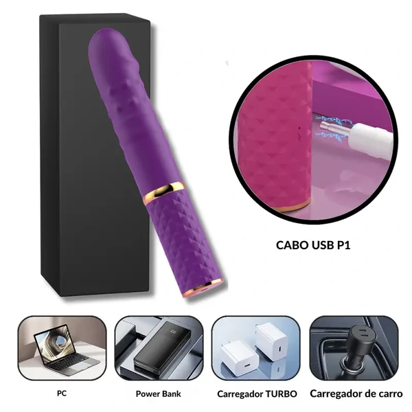 Mini Vibrador Vai e Vem com Ventosa Super Macio Controlado por Aplicativo