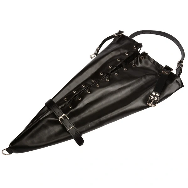 Manga Restritora Sado BDSM com Fivelas e Cordões Atrás para Ajuste