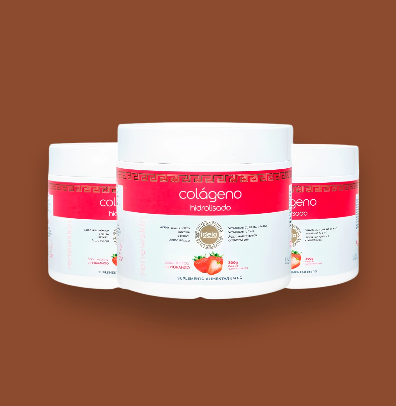 FotoKit 3 - Colágeno em pó 300g - Morango