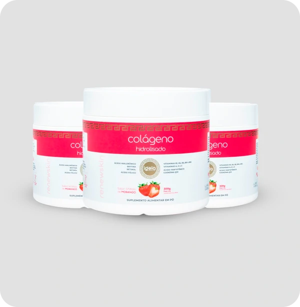 Kit 3 - Colágeno em pó 300g - Morango