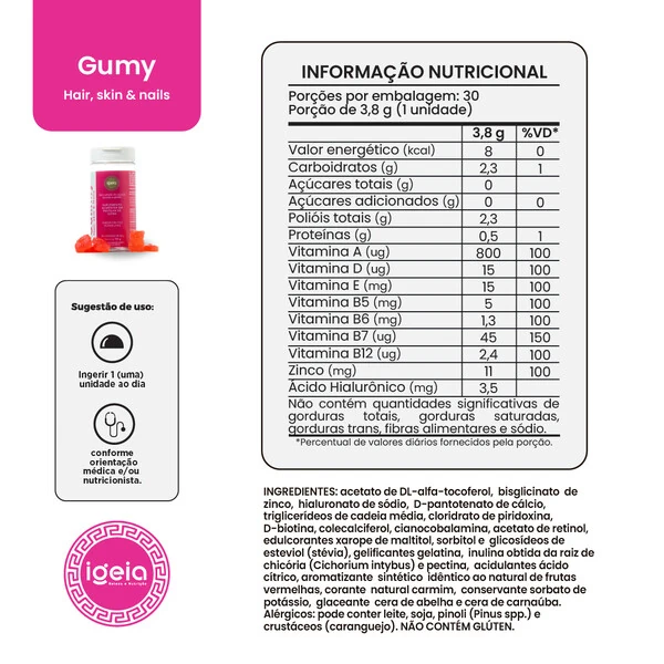 Gummy Hair, Skin & Nails - Frutas vermelhas
