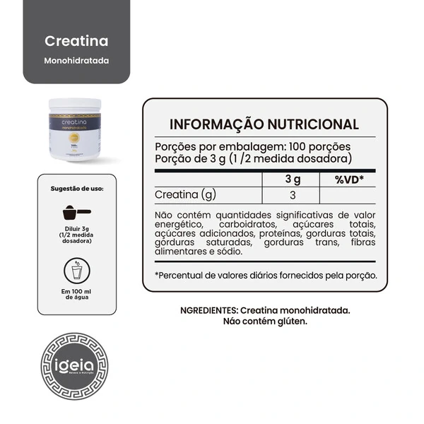 Creatina Monohidratada - 300g 100% pura