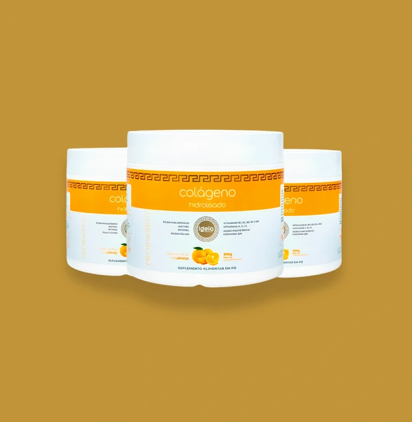 Kit 3 - Colágeno em pó 300g - Laranja