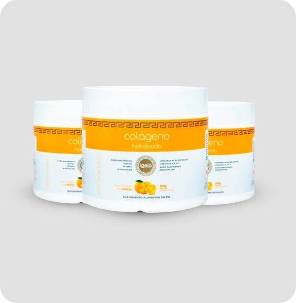 Kit 3 - Colágeno em pó 300g - Laranja