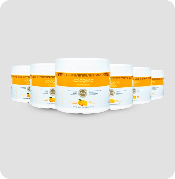 Kit 6 - Colágeno em pó 300g - Laranja