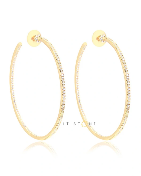 Argola Grande Slim Luxo Gold