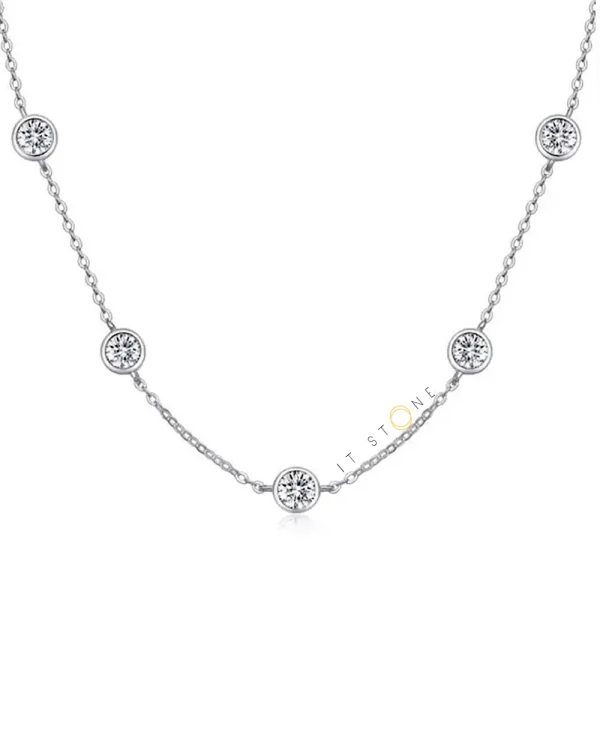 Colar Moissanites Ponto de Luz Luxo