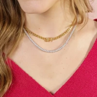 Colar Choker Grumet Inicial - Sob Encomenda