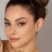 Brinco Pedra Drusa Platinada - Lara