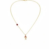 Colar Amuleto Peixe Red Coral & Olho Grego