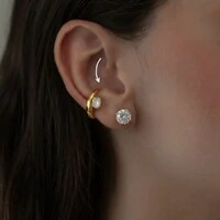 Piercing de Encaixe Glow Zircônia Premium - Dourado