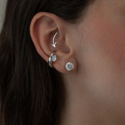 Foto Piercing de Encaixe Glow Zircônia Premium - Prateado