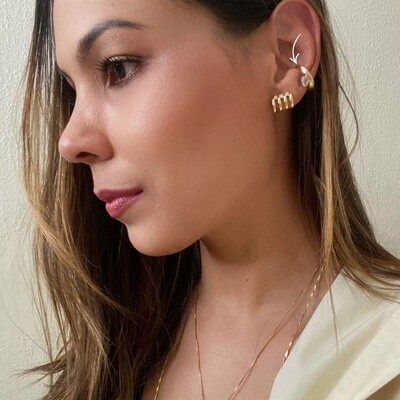 FotoPiercing de Encaixe Glow Zircônia Premium - Dourado