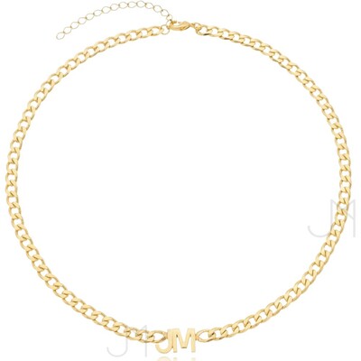 Foto Colar Choker Grumet Inicial - Sob Encomenda