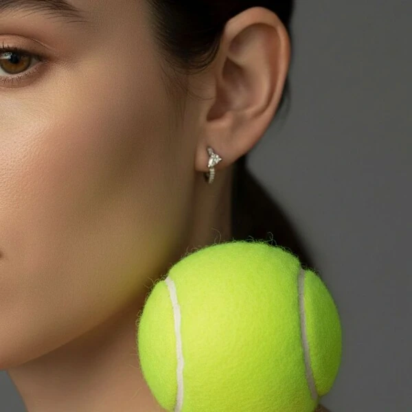 Brinco Argola Click em Prata 925 com Gota de Zircônia