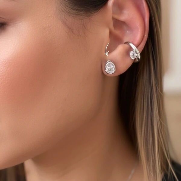 Brinco Gota Prateado