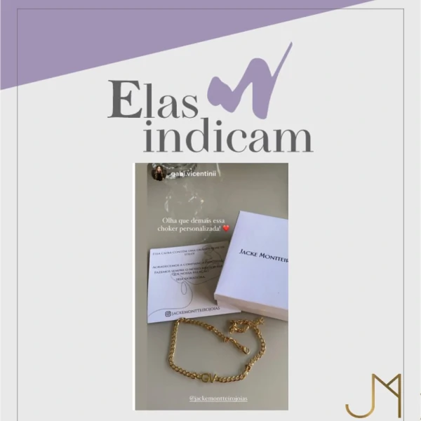 Colar Choker Grumet Inicial - Sob Encomenda