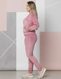Conjunto Blusa e Calça Pantalona Tecido Veludo Com Detalhe Com Bolso Zíper funcional ENVIO IMEDIATO