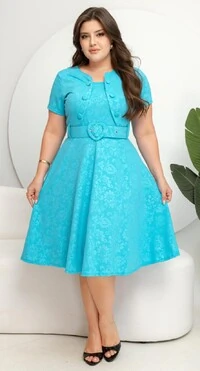 Vestido Feminino Colete Gode com Botões Encapado, Cinto Ajustável Tecido Jakuar 3D Casual Evangelico