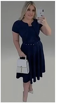 Vestido Feminino Colete Gode com Botões Encapado, Cinto Ajustável Tecido Jakuar 3D Casual Evangelico