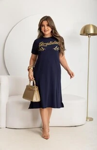 Vestido MIDI Com Bolso Fendas Laterais Moda Evangélica Tendencia 2026