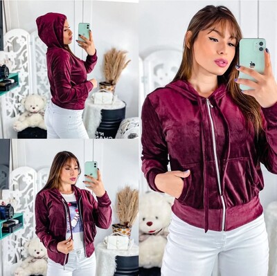 Foto Jaqueta Bomber Tecido Plush Veludo Estilosa Manga Comprida Ziper Frontal Confortavel