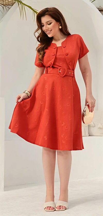 FotoVestido Feminino Colete Gode com Botões Encapado, Cinto Ajustável Tecido Jakuar 3D Casual Evangelico