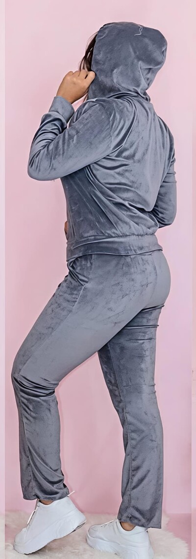 FotoConjunto Blusa e Calça Pantalona Tecido Veludo Com Detalhe Com Bolso Zíper funcional ENVIO IMEDIATO