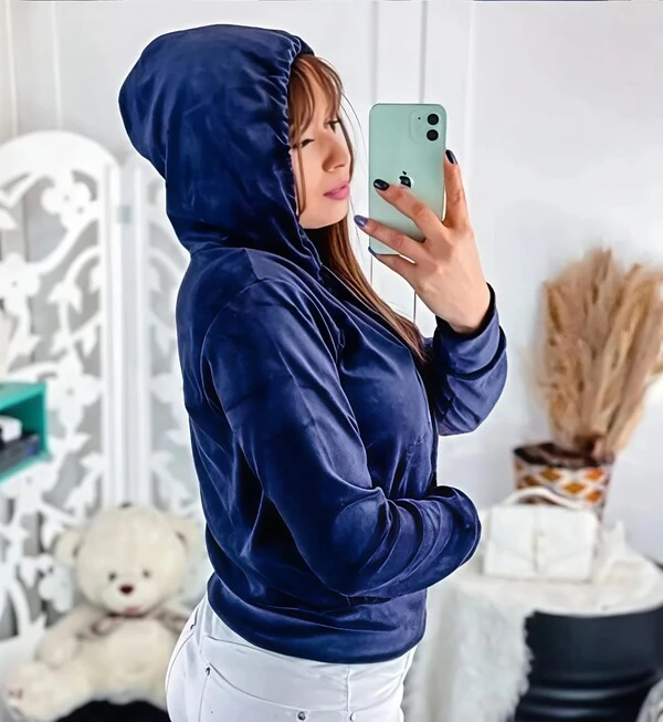 Jaqueta Bomber Tecido Plush Veludo Estilosa Manga Comprida Ziper Frontal Confortavel