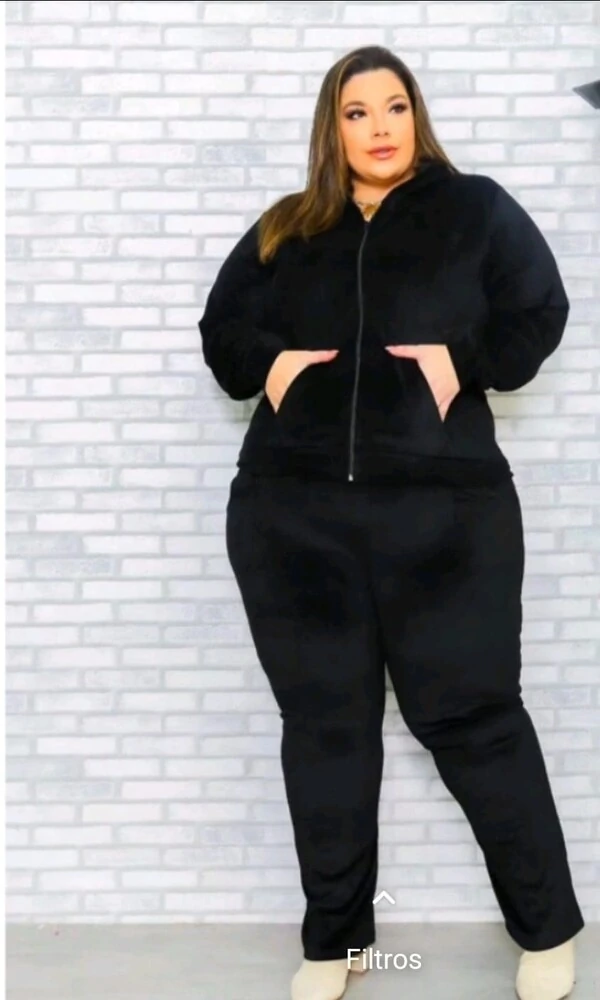 Conjunto Femenino Plush Blusa E Calsa. Tecido Veludo plush HB-023 ENVIOM IMEDIATO