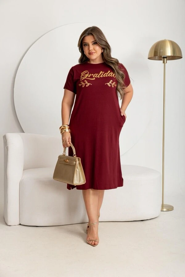 Vestido MIDI Com Bolso Fendas Laterais Moda Evangélica Tendencia 2026