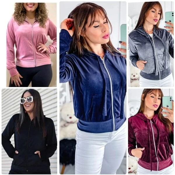 Jaqueta Bomber Tecido Plush Veludo Estilosa Manga Comprida Ziper Frontal Confortavel