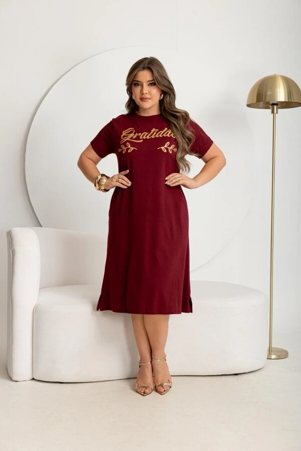 Vestido MIDI Com Bolso Fendas Laterais Moda Evangélica Tendencia 2026