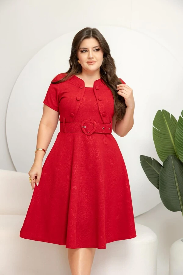 Vestido Feminino Colete Gode com Botões Encapado, Cinto Ajustável Tecido Jakuar 3D Casual Evangelico