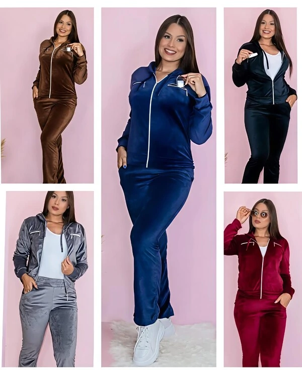 Conjunto Blusa e Calça Pantalona Tecido Veludo Com Detalhe Com Bolso Zíper funcional ENVIO IMEDIATO