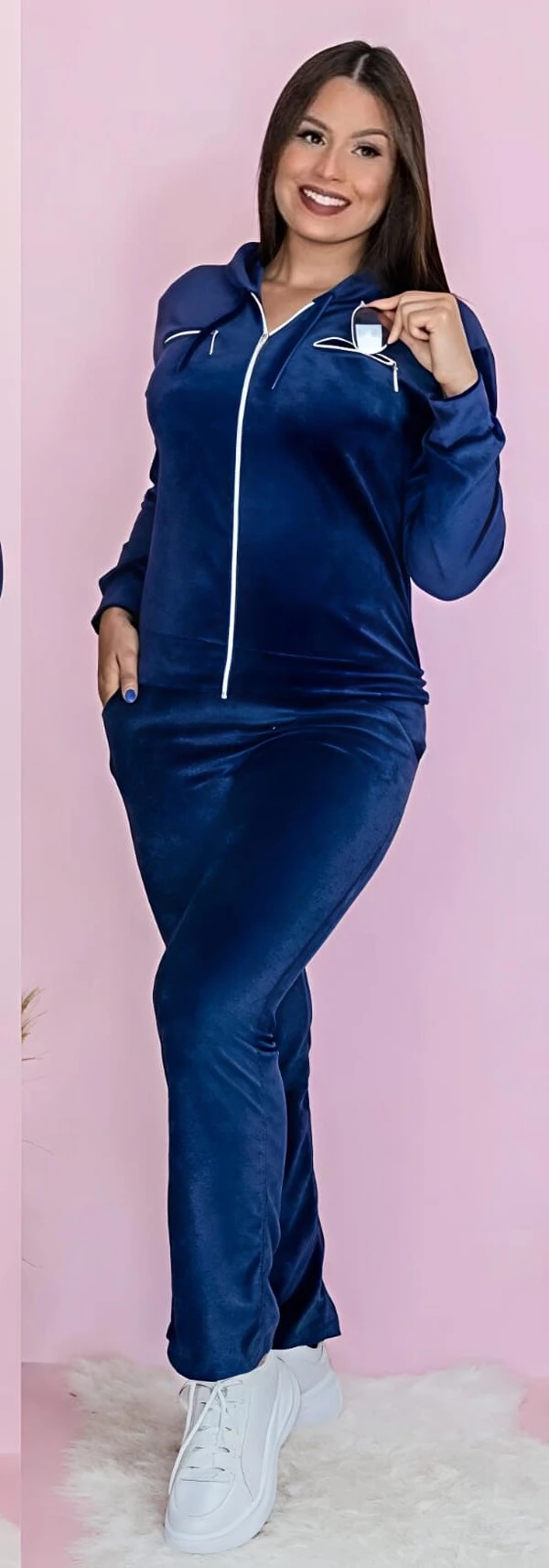 Conjunto Blusa e Calça Pantalona Tecido Veludo Com Detalhe Com Bolso Zíper funcional ENVIO IMEDIATO