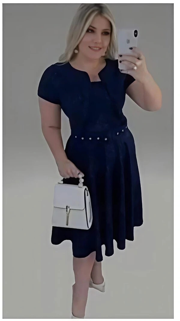 Vestido Feminino Colete Gode com Botões Encapado, Cinto Ajustável Tecido Jakuar 3D Casual Evangelico