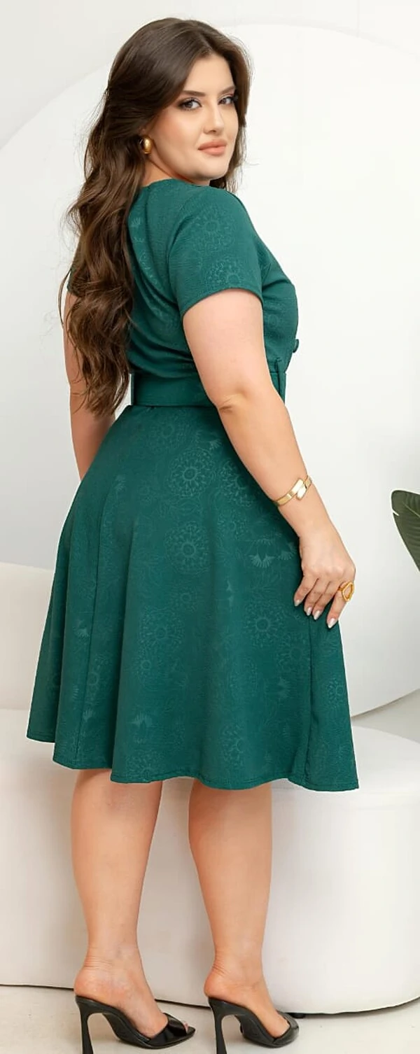 Vestido Feminino Colete Gode com Botões Encapado, Cinto Ajustável Tecido Jakuar 3D Casual Evangelico