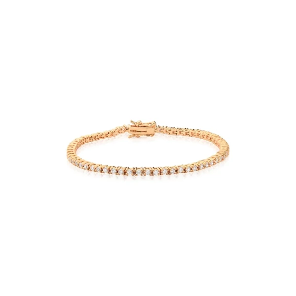 Pulseira Riviera Dourada com zircônias Redondas
