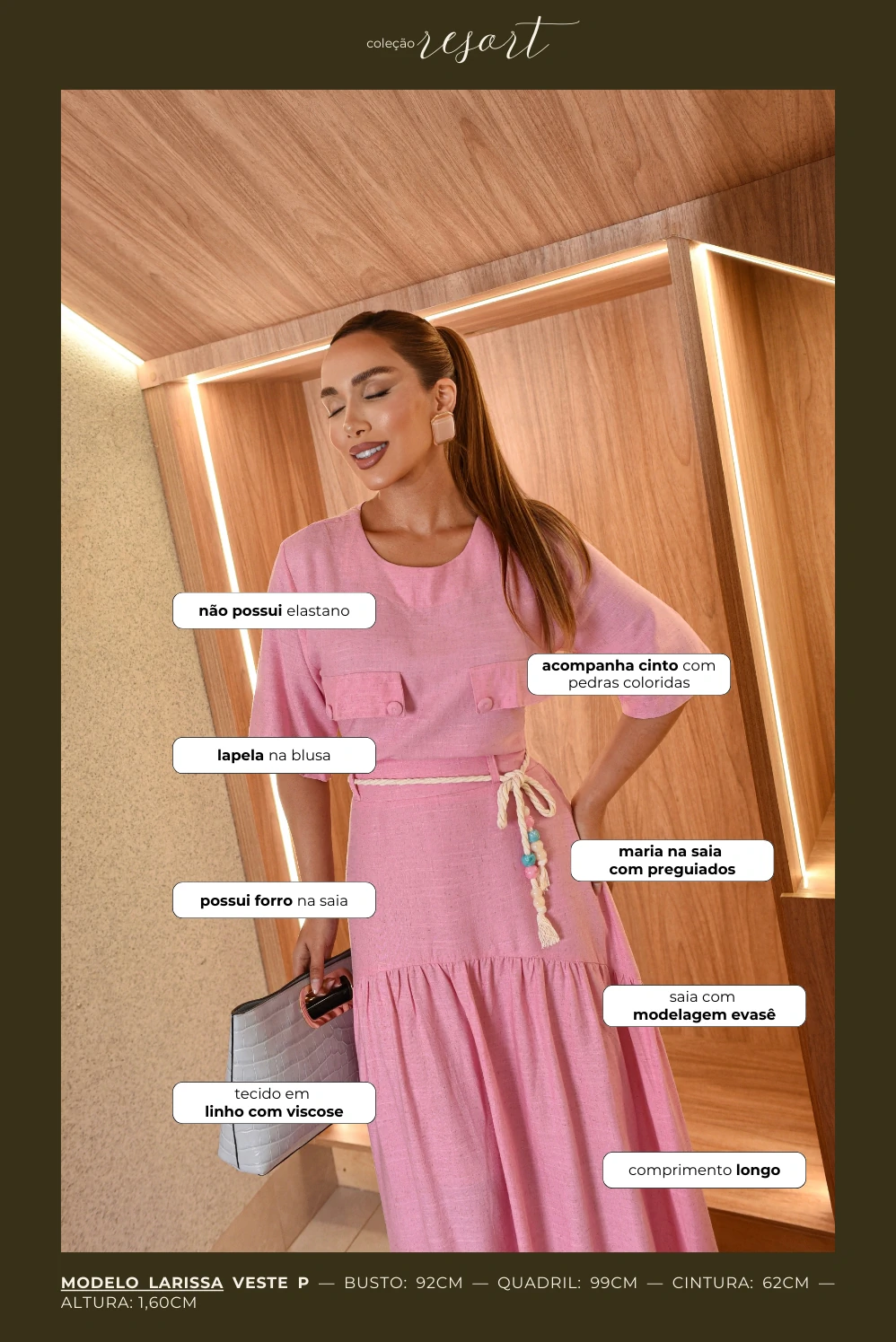 FotoConjunto Linho Egila Rosa