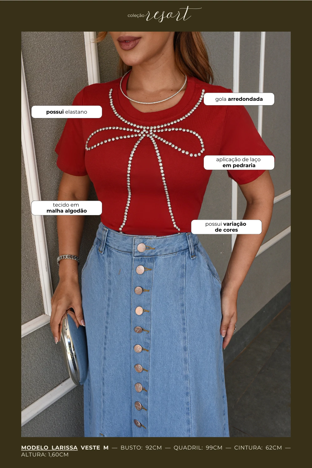 FotoT-shirt Pedraria Laço