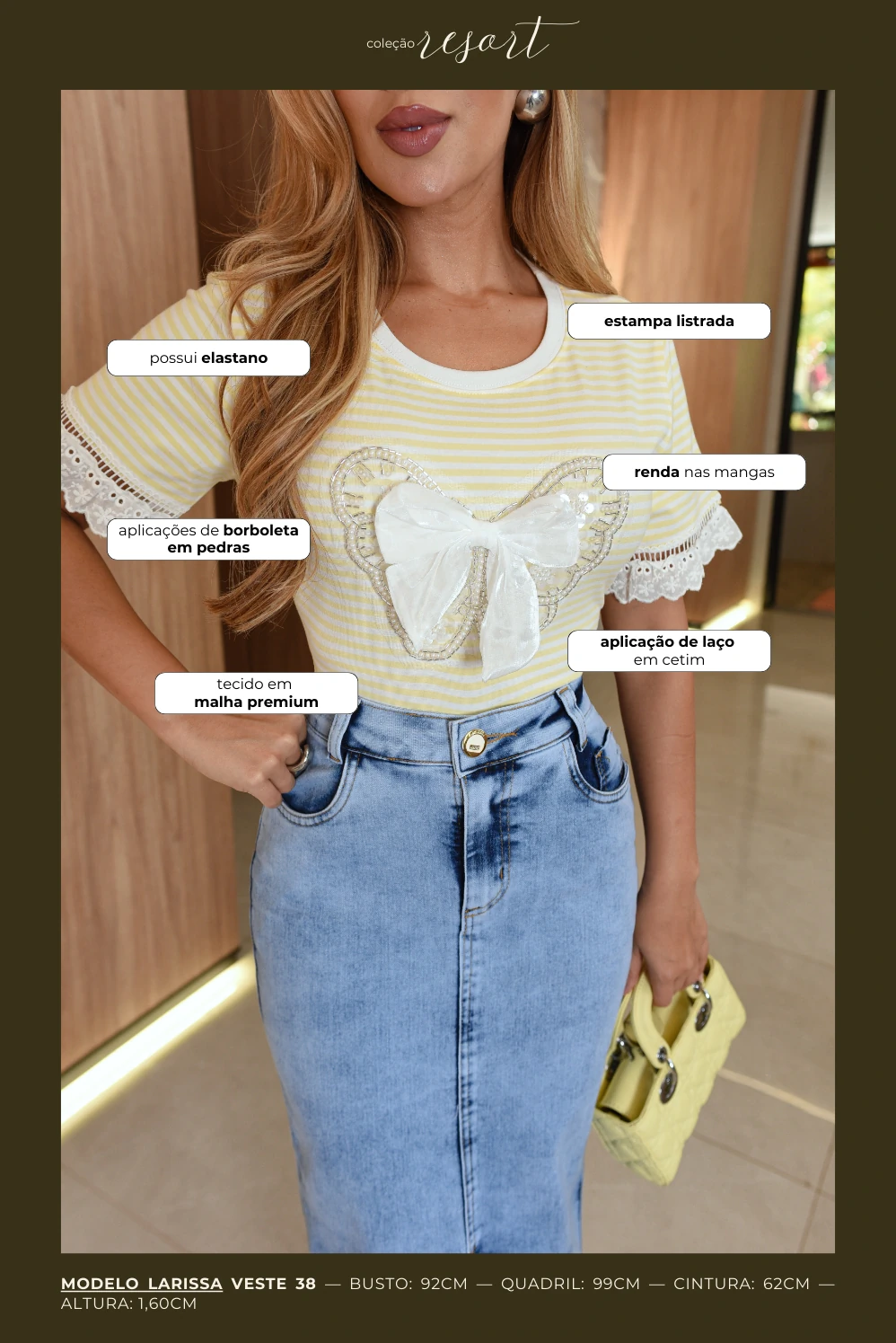 FotoBlusa Listrada Butterfly