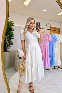 Vestido Bordado Midi Selena