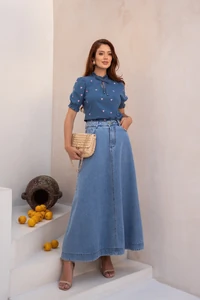 Blusa Jeans Coração