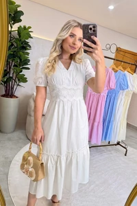 Vestido Bordado Midi Selena